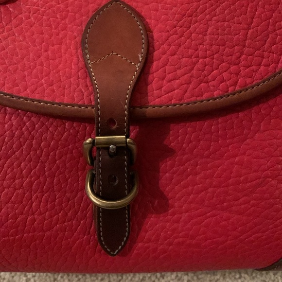 Dooney & Bourke Vintage Red Pebble Leather Satchel Bag - Picture 3 of 17